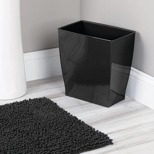 Small Plastic Bathroom Trash Can (Black / Pack of 2)