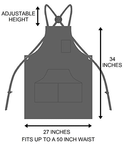 Professional Grade Chef Apron for Kitchen (Blue Denim)