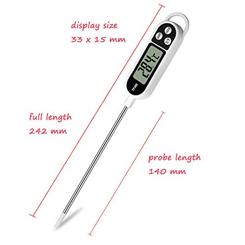 Digital Meat Food Thermometer for Cooking Kitchen BBQ (24.4 x 2.5 x 1.5 cm)