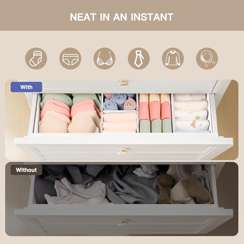 Drawer Organizer Clothes (White / 21PACK)