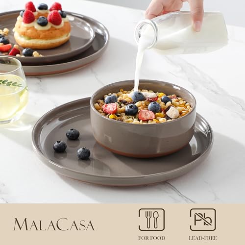 Plates and Bowls Sets (24 Pcs (Service for 8) / Brown)