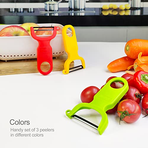 Original Vegetable Peeler Carbon Steel Blade 3 (Red/Green/Yellow)