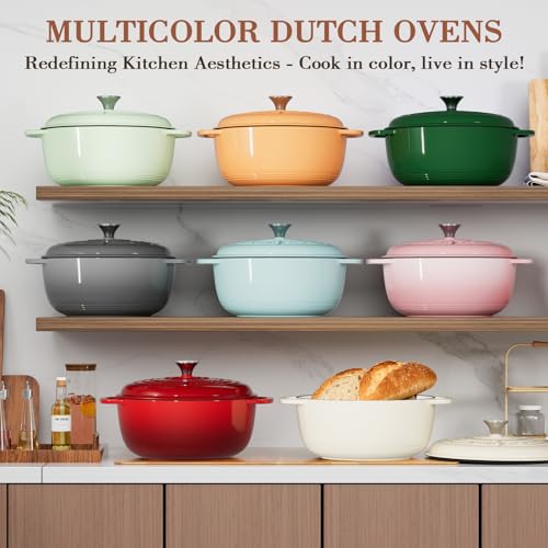 6QT Enameled Cast Iron Dutch Oven with Lid (Pink)