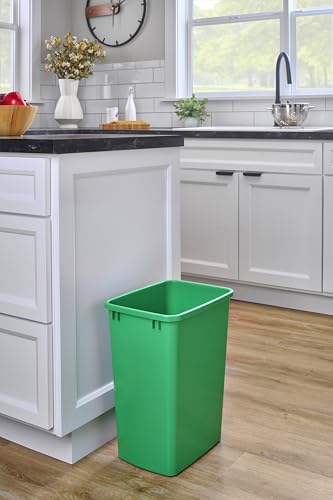 Double Pullout Garbage Trash Cans for Kitchen Cabinets (2 Pack / Green)