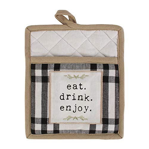 Home Sweet Farmhouse Kitchen Collection (Black / Potholder/Oven Mitt/Dishtowel Set)