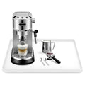 Silicone Coffee Maker Mat with Lip for Countertops (White / 15.7'' x 11.8'')