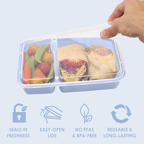 Prep 2 Compartment Meal Prep Containers with Lids (Periwinkle)