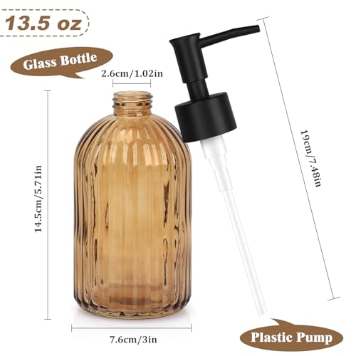 Glass Soap Dispenser (Striped Brown)
