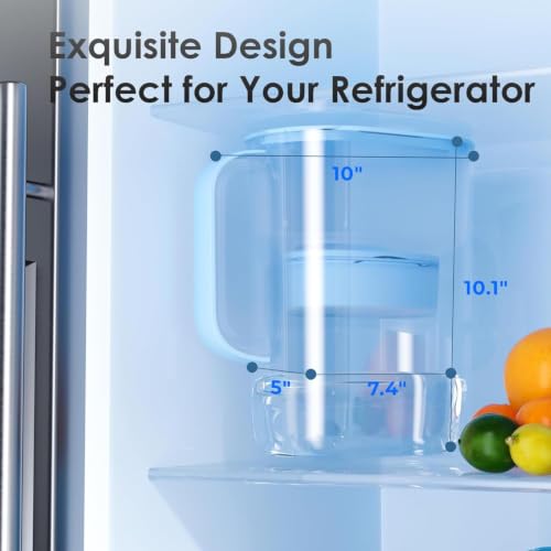 PT-07B-A Alkaline Water Filter Pitcher, 10-Cup, Up to pH 9.5 (Azure / Alkaline)