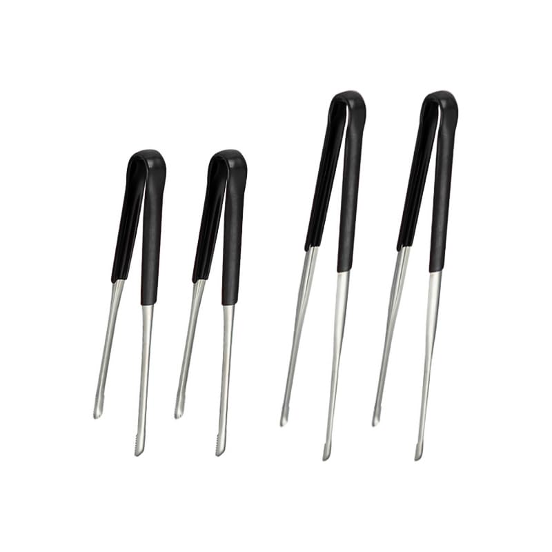 4Pcs Extra Long Stainless Steel Kitchen Tongs 11.5" and 13.5"Metal Food Tongs with Non (11.5/ 13.5Inch-Black)