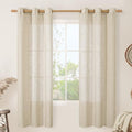 Semi Sheer Linen Curtains 72 inches Long for Living Room 2 Panels (34"W x 72"L (Pack of 2) / Linen)