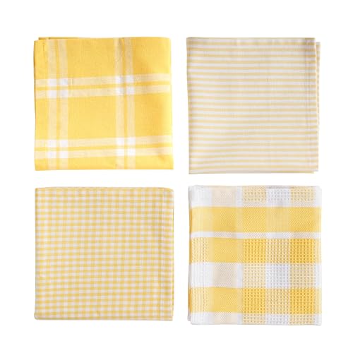 100% Cotton Kitchen Dish Cloths (12"x12" - 12 Pack / 07: Yellow)