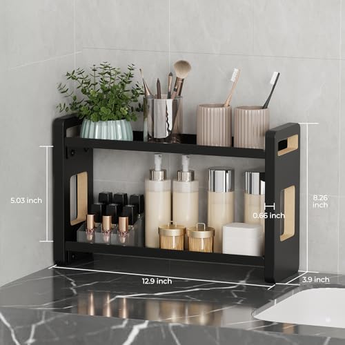 Bathroom Counter Organizer (Black 2 Tier)