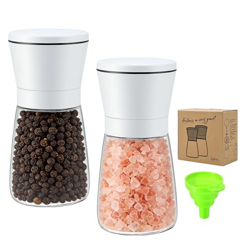 White Salt and Pepper Grinder Set of 2 (White / 2PK-Short)