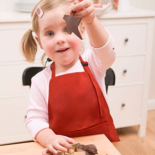 Kids Aprons with Large Pocket 2 Pack (Medium / Redx2)
