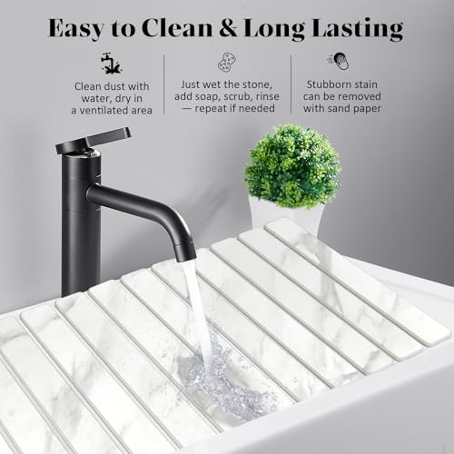 Large Stone Dish Drying Mats for Kitchen Counter (28" x 16")