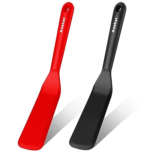 Silicone Thin Spatula Set of 2 (Thin Spatulas / 2 Pcs Thin Spatulas (Black & Red))