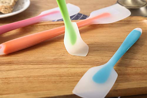 Silicone Spatula Set of 4 (2 Large(Orange, Red) + 2 Small(Blue, Green))