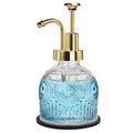 8 Oz Clear Glass Soap Dispenser with Rust Proof Gold Pump (Clear-gold Pump-1 Pack)