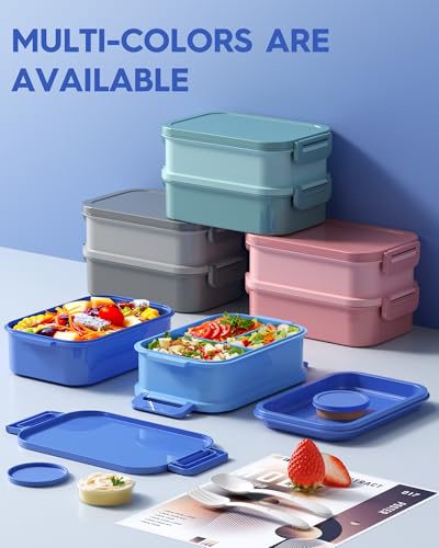 Adults Bento Lunch Box Set with Thermo Bag (Sapphire Blue)