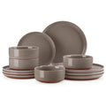 Plates and Bowls Sets (12 Pcs (Service for 4) / Brown)
