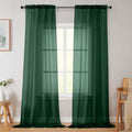 Hunter Green Sheer Curtains for Bedroom Living Room 96 Inches Long 2 Panels (Hunter Green / 42"W x 96"L (Pack of 2))