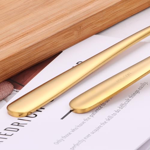 9.5 Inch Gold Ladle Spoons SUS304 Stainless Steel Soup Ladle 2 oz. Gravy Sauce Kitchen Ladle for serving (2 oz (A) (Gold))