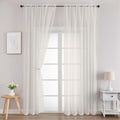 Sheer Ivory Curtains for Bedroom Living Room 90 Inches Long 2 Panels Set (Ivory / 59"W x 90"L (Pack of 2))