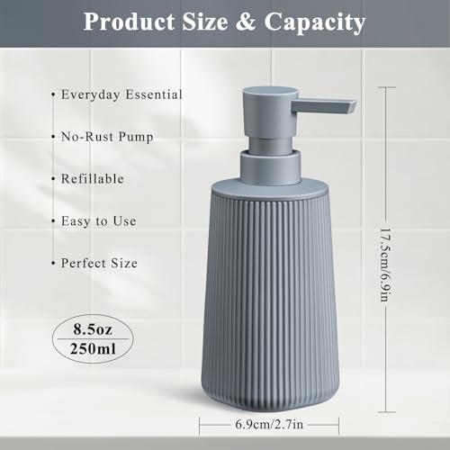 Gray Hand Soap Dispenser for Bathroom and Kitchen (Gray)