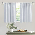 Short Grayish White Curtains for Small Bedroom Kitchen Cafe Window (Greyish White / 42"W x 36"L (Pack of 2))