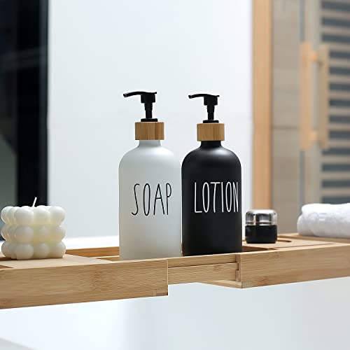 Soap Dispenser Bathroom Set (Sl Black White & Tray)
