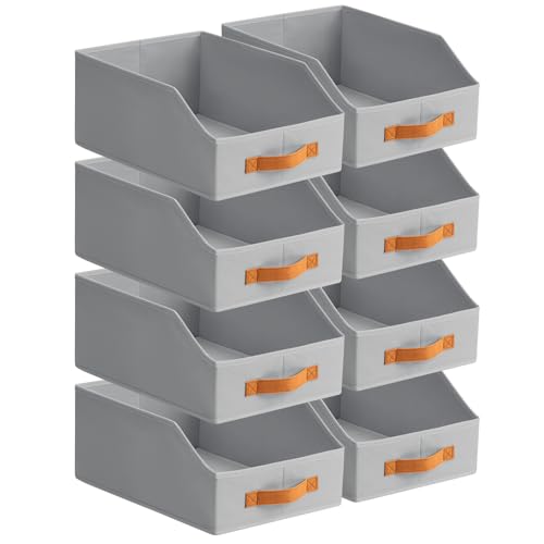 Fabric Storage Bins for Organizing (Grey / 8 Pack)
