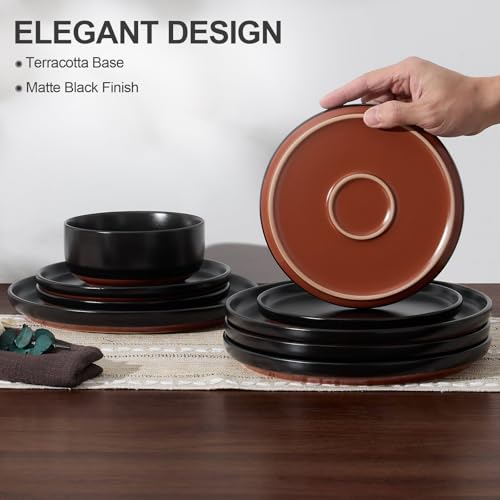 Plates and Bowls Sets (Matte Black / Service for 4)