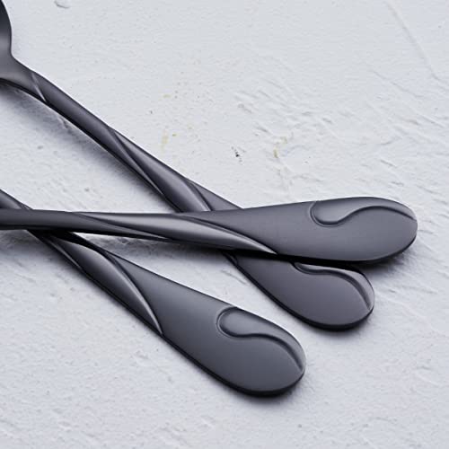 Black Silverware Set for 12 (Black / 60-Piece)