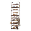 10 Tiers Tall Shoe Rack Holds 20 (Brown / 17" Wide - 10 Tier)