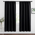 Black Blackout Curtains for Bedroom Living Room 72 inches Long (Black / 42"W x 72"L (Pack of 2))