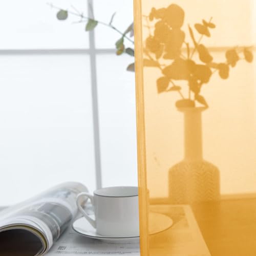 Basic Rod Pocket Sheer Voile Window Curtain Panels Sand 1 Pair 2 Panels 52 Width 54 Inch Long for Kitchen Bedroom Children Living Room Yard（Sand (Sand / 52"W x 54"L (Pack of 2))