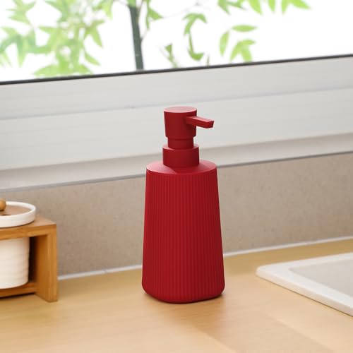 Small Soap Dispenser for Bathroom and Kitchen Matte Red (Red)