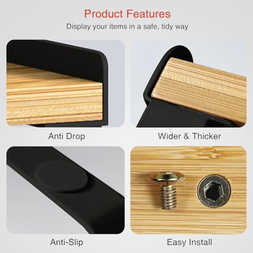 Cabinet Shelf Organizer Set of 4 (Medium / Black-bamboo)