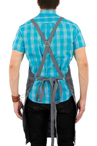 Cross Back Chef Apron (Slate Gray)