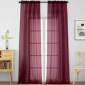 Burgundy Sheer Curtains for Windows 108 inches Long 2 Panels Set (42"W x 108"L (Pack of 2) / Burgundy)
