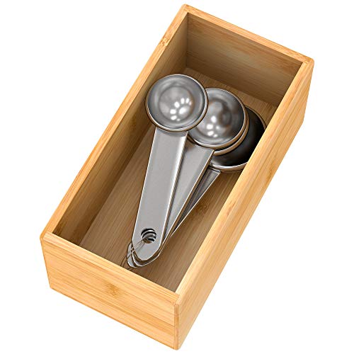 Bamboo Drawer Organizer Utensil Holder for Kitchen (Bamboo / 6*3*2.5 inch)