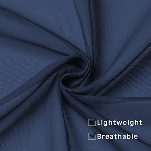 Navy Blue Sheer Curtains 72 Inches Long 2 Panels (Navy Blue / 42"W x 72"L (Pack of 2))