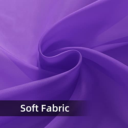 Solid Sheer Rod Pocket Curtain Voile Draperies 2 Panels White Beige Black Grey Coffee 52 Inch Width 84 Inch Long 1 Pair for Kitchen Bedroom Children Living Room Yard (Purple / 52"W x 84"L (Pack of 2))