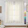 Cream Sheer Curtains 63 Inches Long 2 Panels (Cream / 42"W x 63"L (Pack of 2))