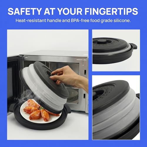 Microwave Food Cover With Handle (Black)