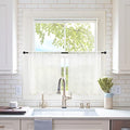 2 Panels Kitchen Tiers Half Window Sheer Curtains 29 X 24 Inch Ivory (Ivory / 29"W x 24"L (Pack of 2))