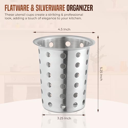 Perforated Stainless Steel Utensil Drying Cup (Stainless Steel)