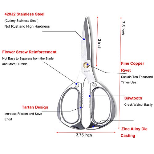 Kitchen Scissors All Purpose (Silver)