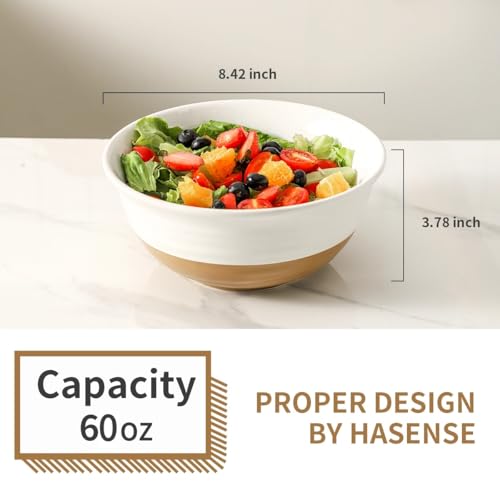 Large Ceramic Serving Bowls Set of 2 (White / 65 oz)